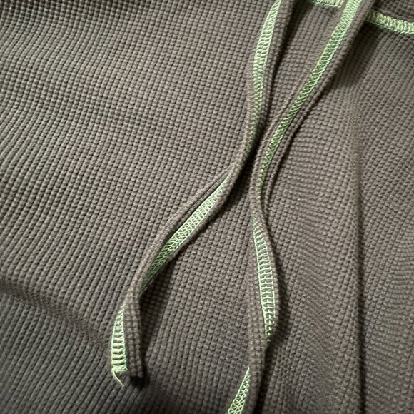 GU} Belle by Kim Gravel Baby Waffle Topstitched Raw Edge Hoodie Indigo/Size - M - Picture 9 of 14